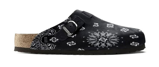 Bravest Studios Black Leather Paisley Clogs