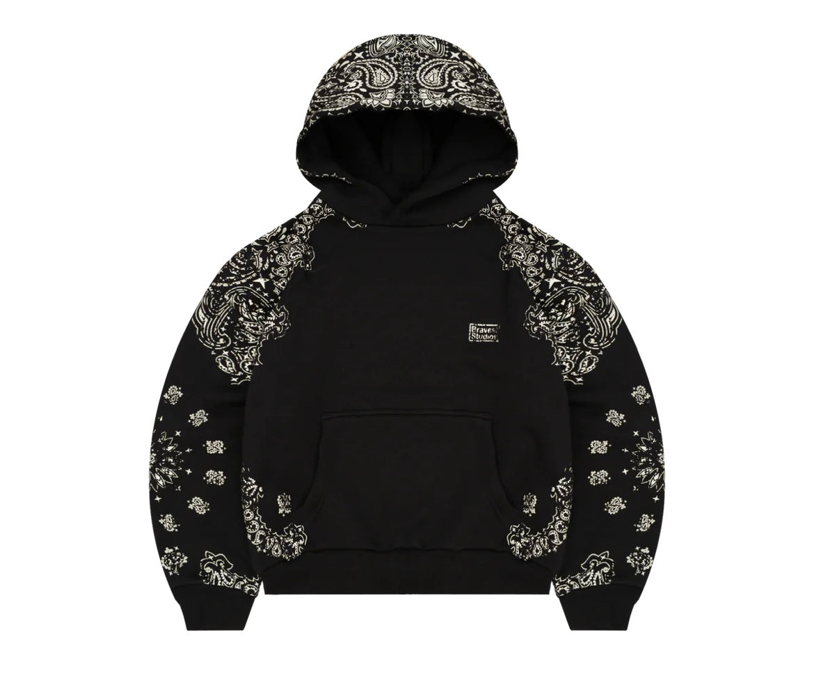 Bravest Studios Black Paisley Hoodie