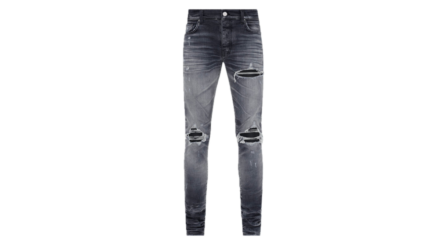 Amiri MX1 Storm Grey Leather Jeans