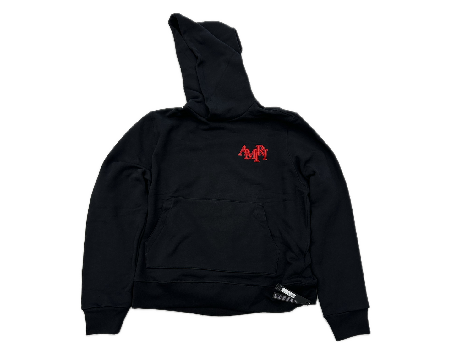 Amiri Staggered Logo Hoodie Black Red