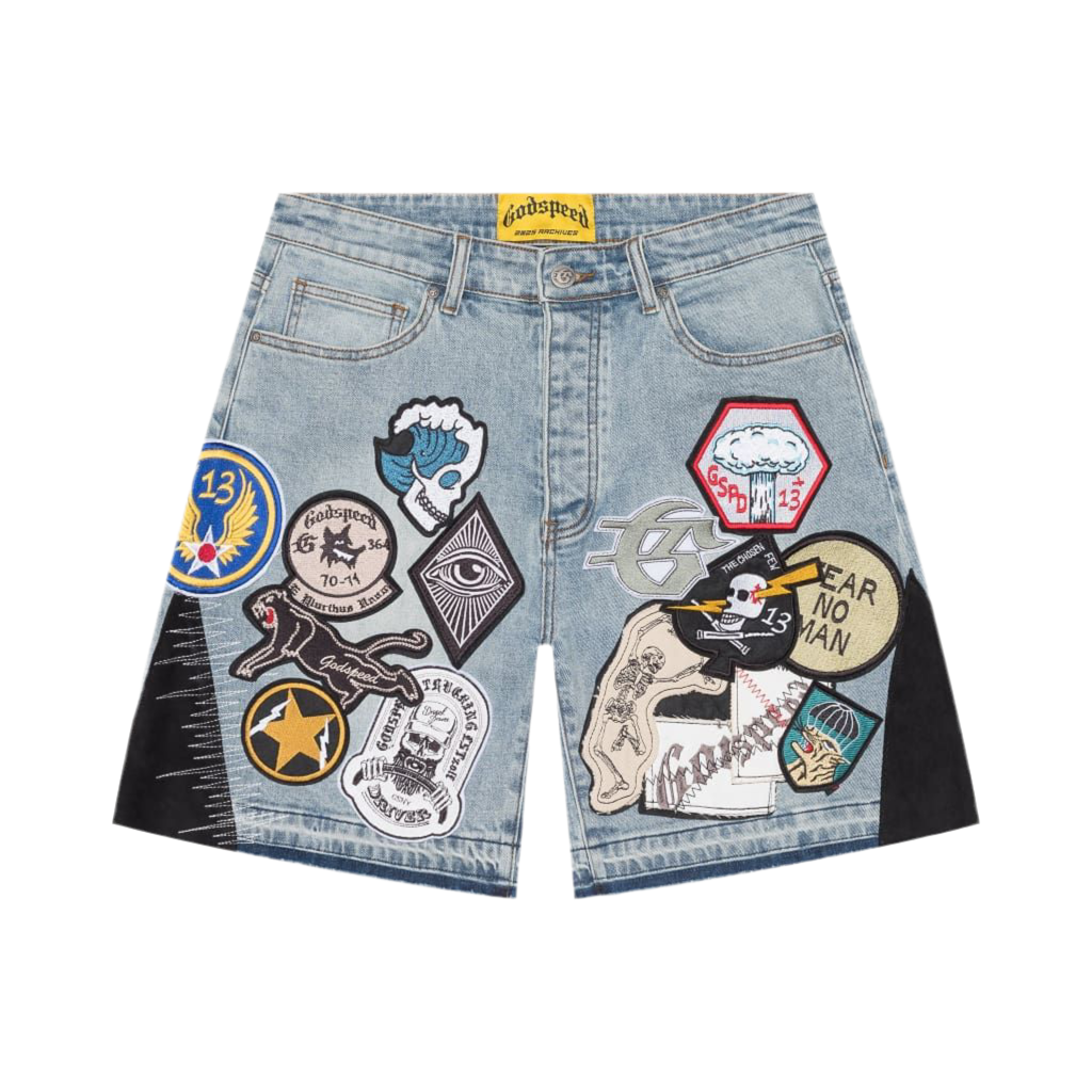 Patchwork Denim Shorts V2 Blue