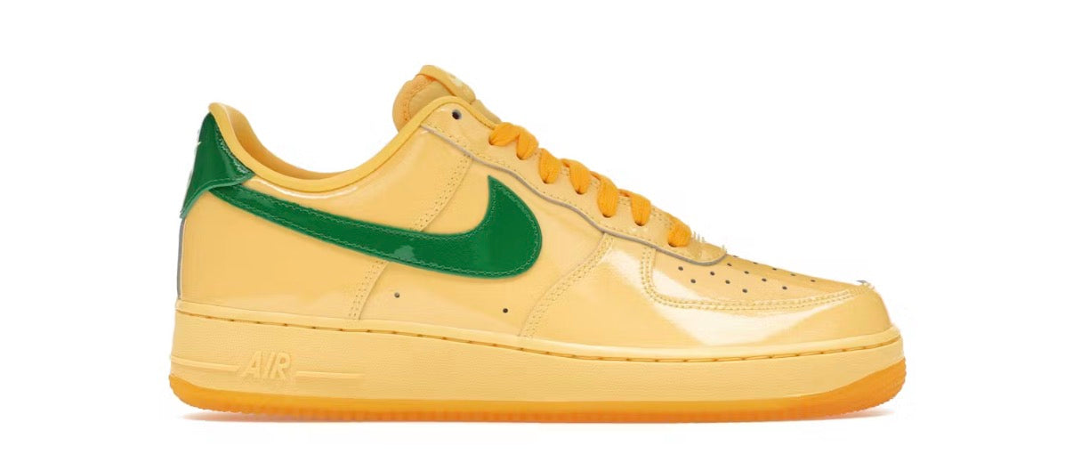 Nike Air Force 1 Low Patent Leather Topaz Gold Pine Green