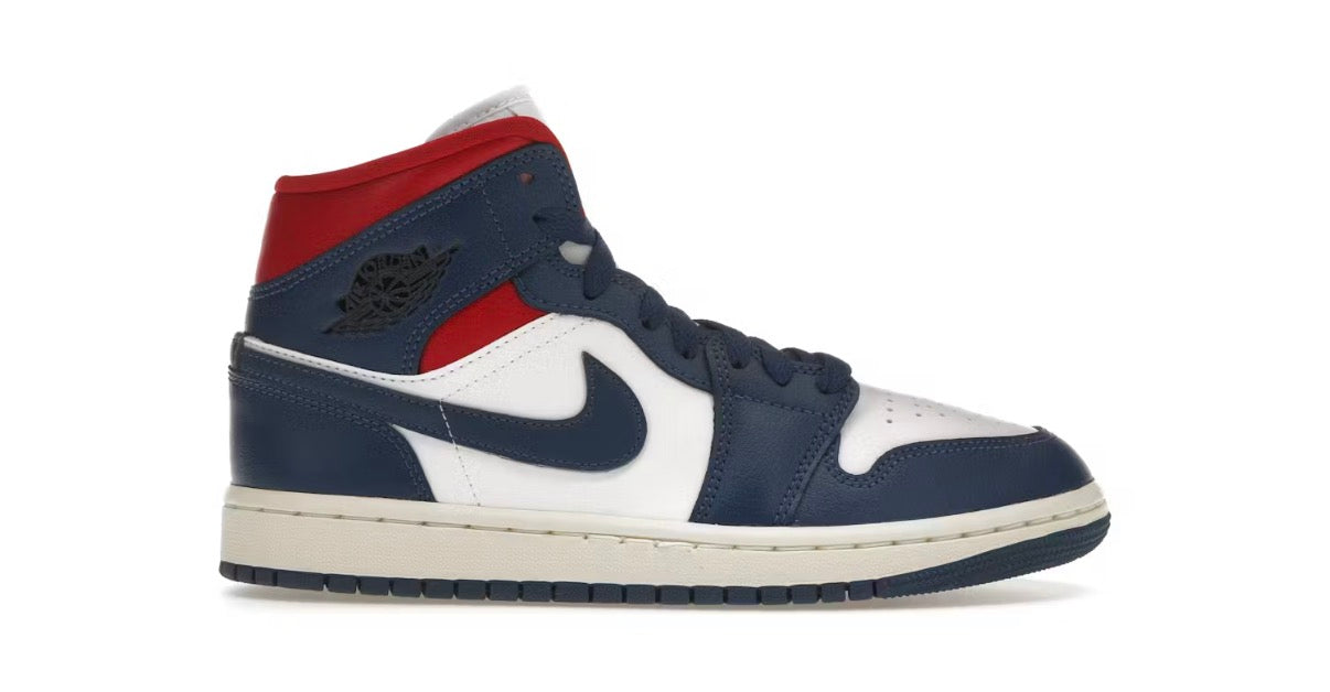 Jordan 1 Mid French Blue Gym Red (W)