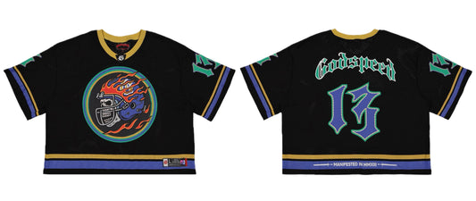 Godspeed First Down Jersey Tee (Black/Yellow/Blue)