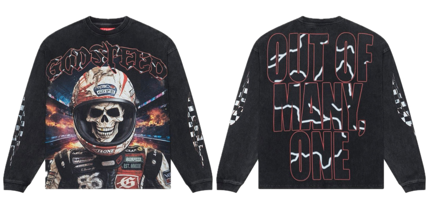 Godspeed Racer Goldie L/S Tee Black Wash