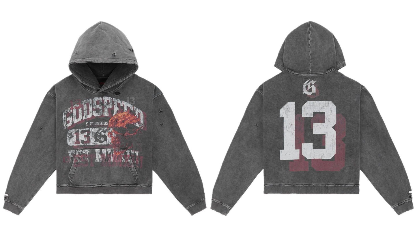 Godspeed Seeing Double Hoodie Grey wash