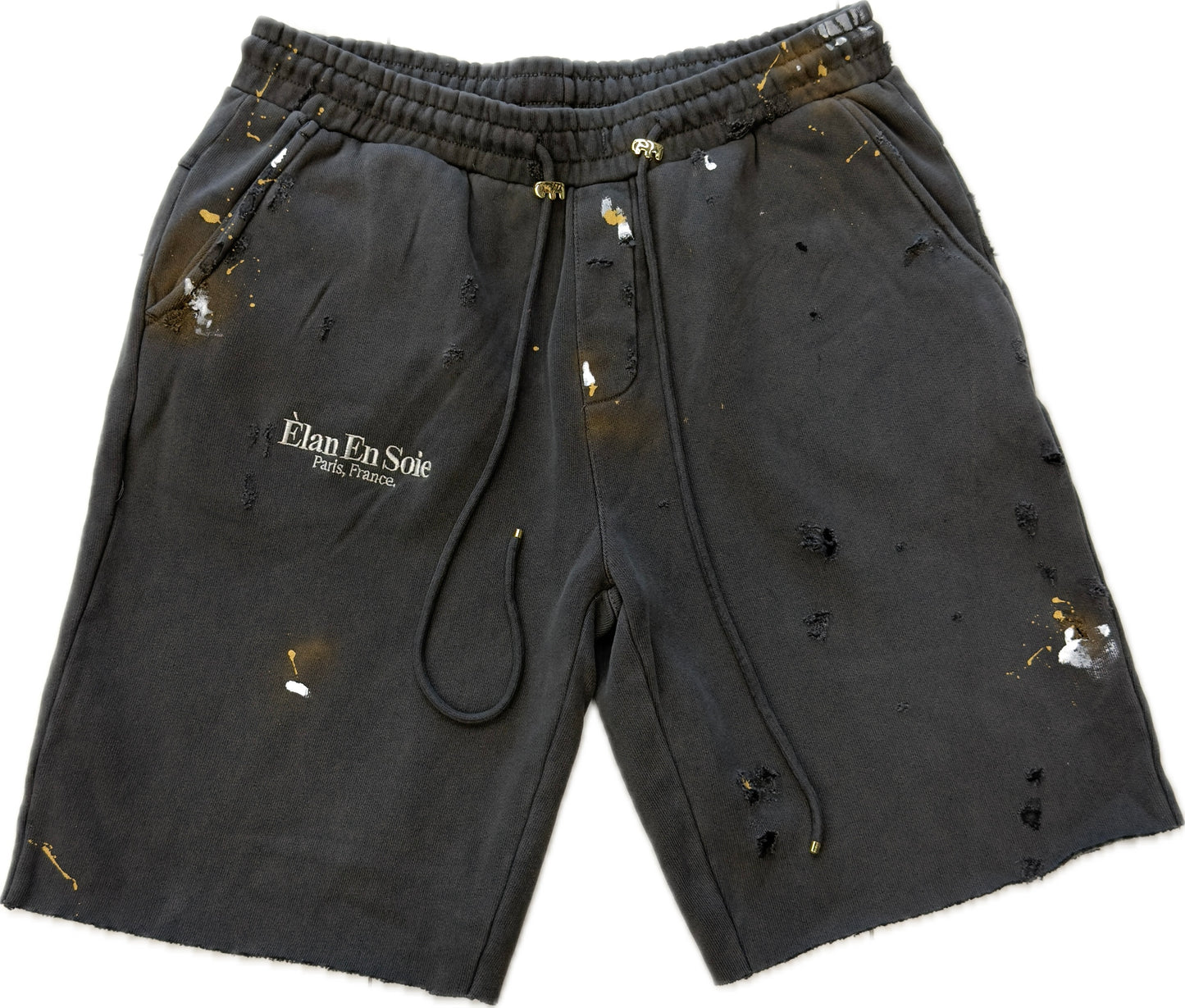Elan En Soie Home Paint Splatter Shorts Grey