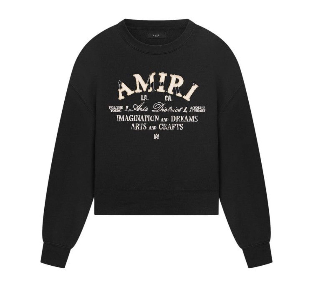 Amiri Distressed Arts District Crewneck Sweater Black