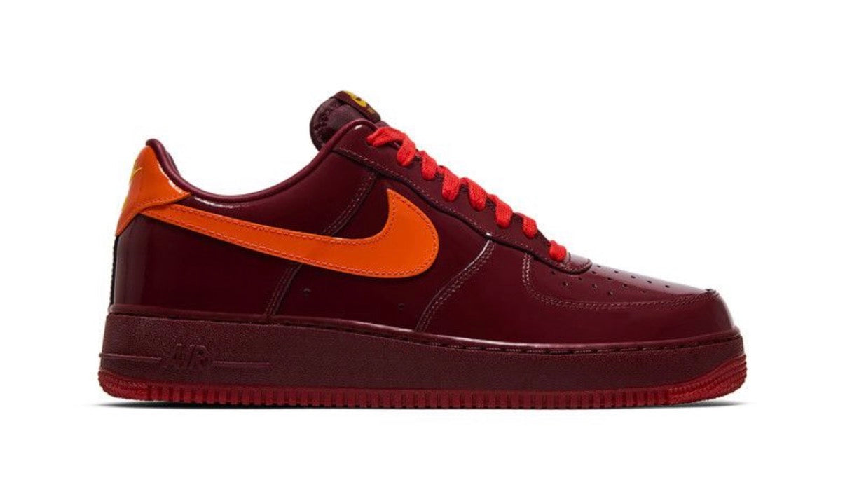 Nike Air Force 1 Low Patent Leather Dark Team Red Safety Orange