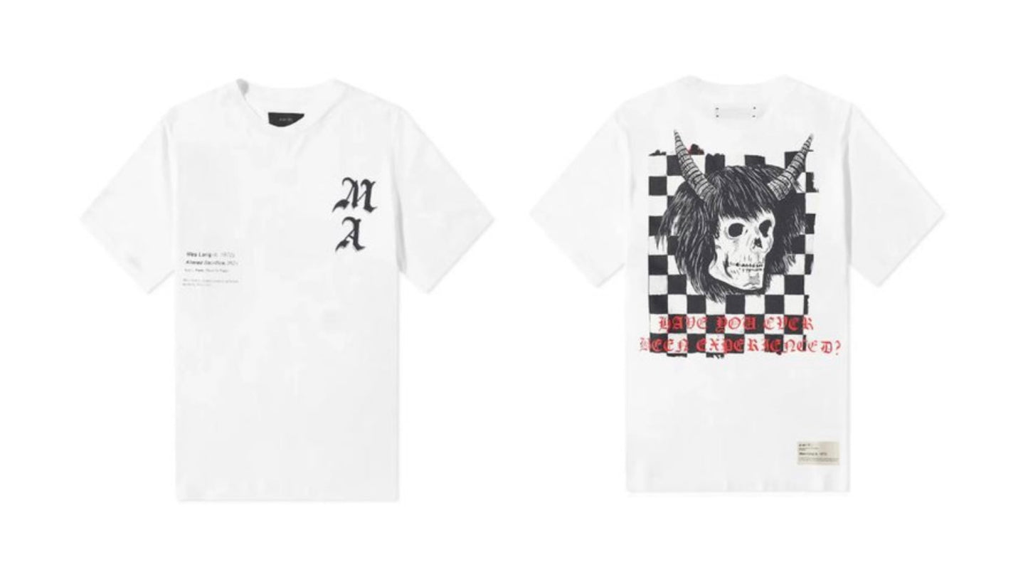 Amiri Wes Lang Checker Skull Tee White