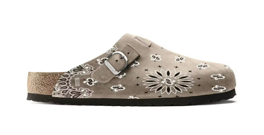 Bravest Studios Suede Paisley Clogs Camel