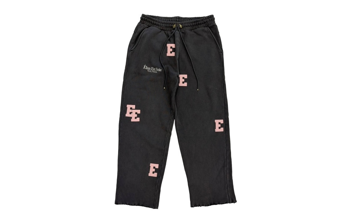 Elan En Soie 1:1 Leather Patch Sweatpants Grey
