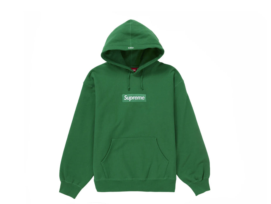 Supreme Box Logo Hoodie Sweatshirt FW24 Green