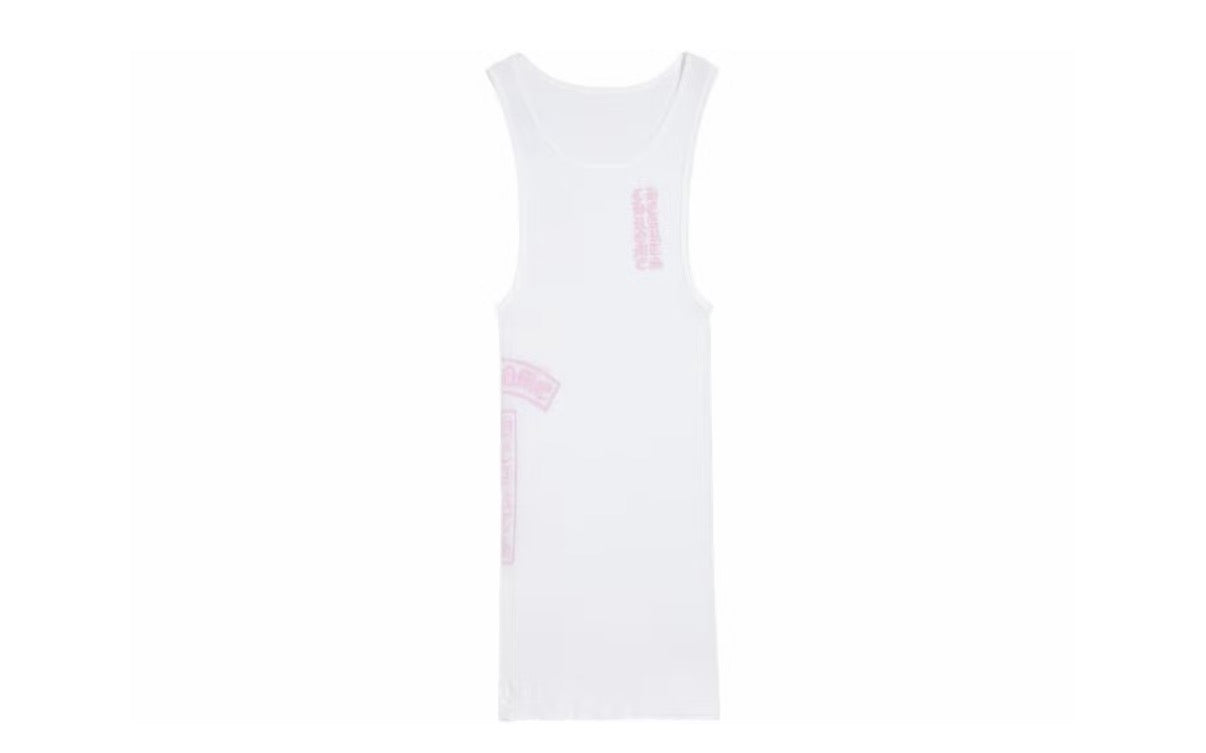 Chrome Hearts T Bar Rib Tank White/Pink – Duval.Kickz