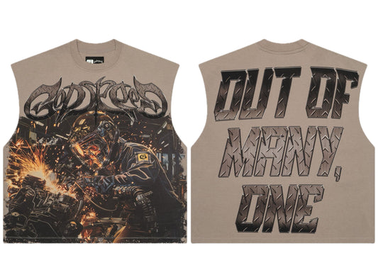 Godspeed Steel Sharpens Steel Sleeveless Slate Grey