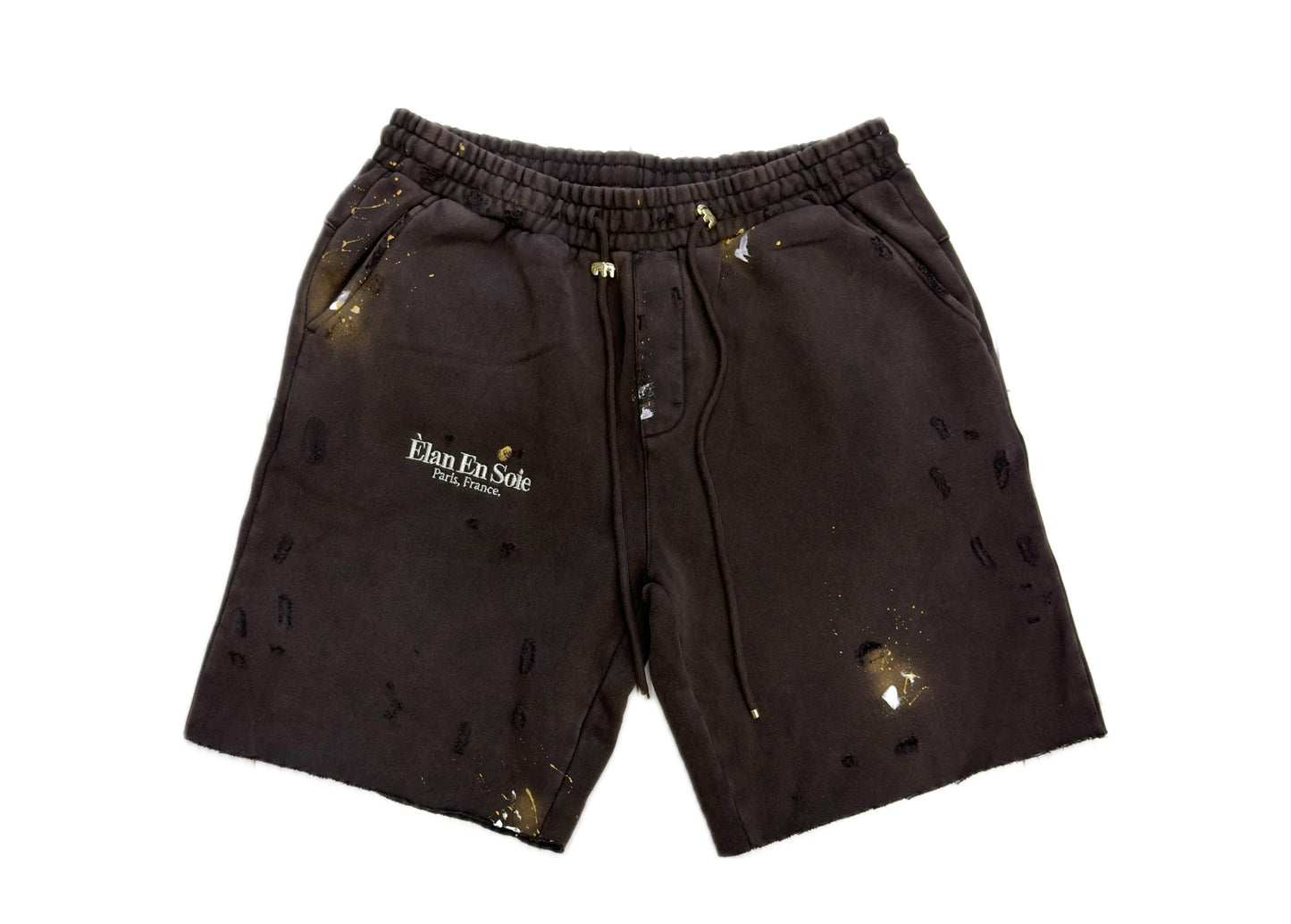 Elan En Soie Home Paint Splatter Shorts Brown