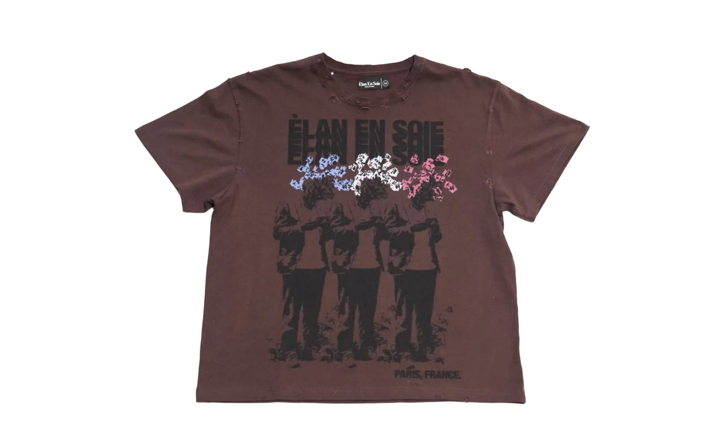 Elan En Soie French Flowers Tee Brown