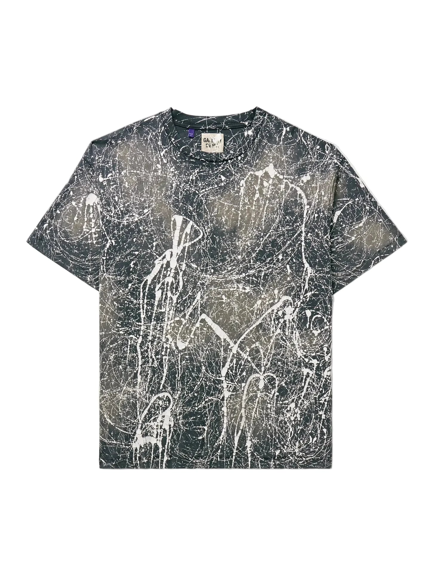 Gallery Dept Bleached Black & White Abstract Paint Splatter Tee