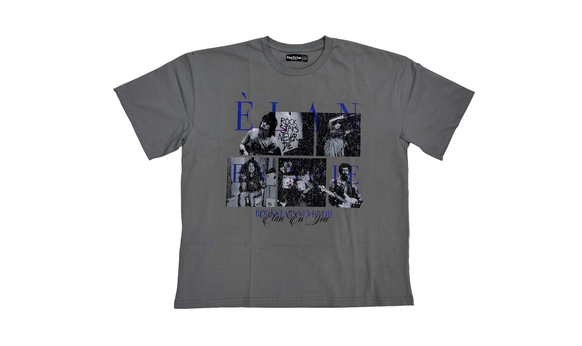 Elan En Soie Rockstars Never Die Tee Grey