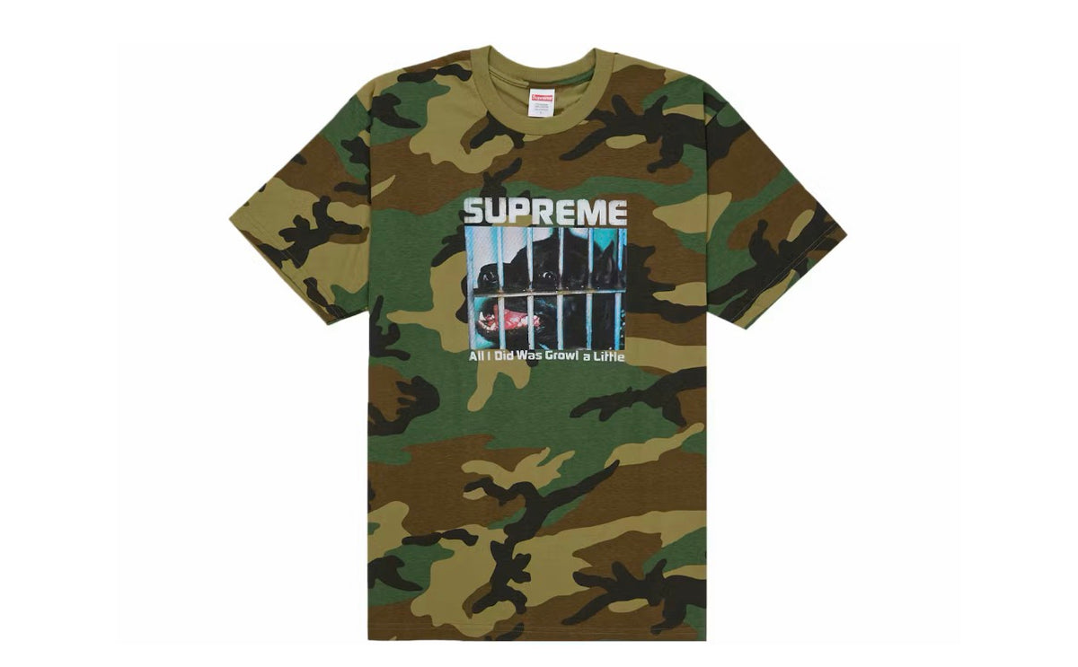 Supreme Growl Tee Woodland Camo