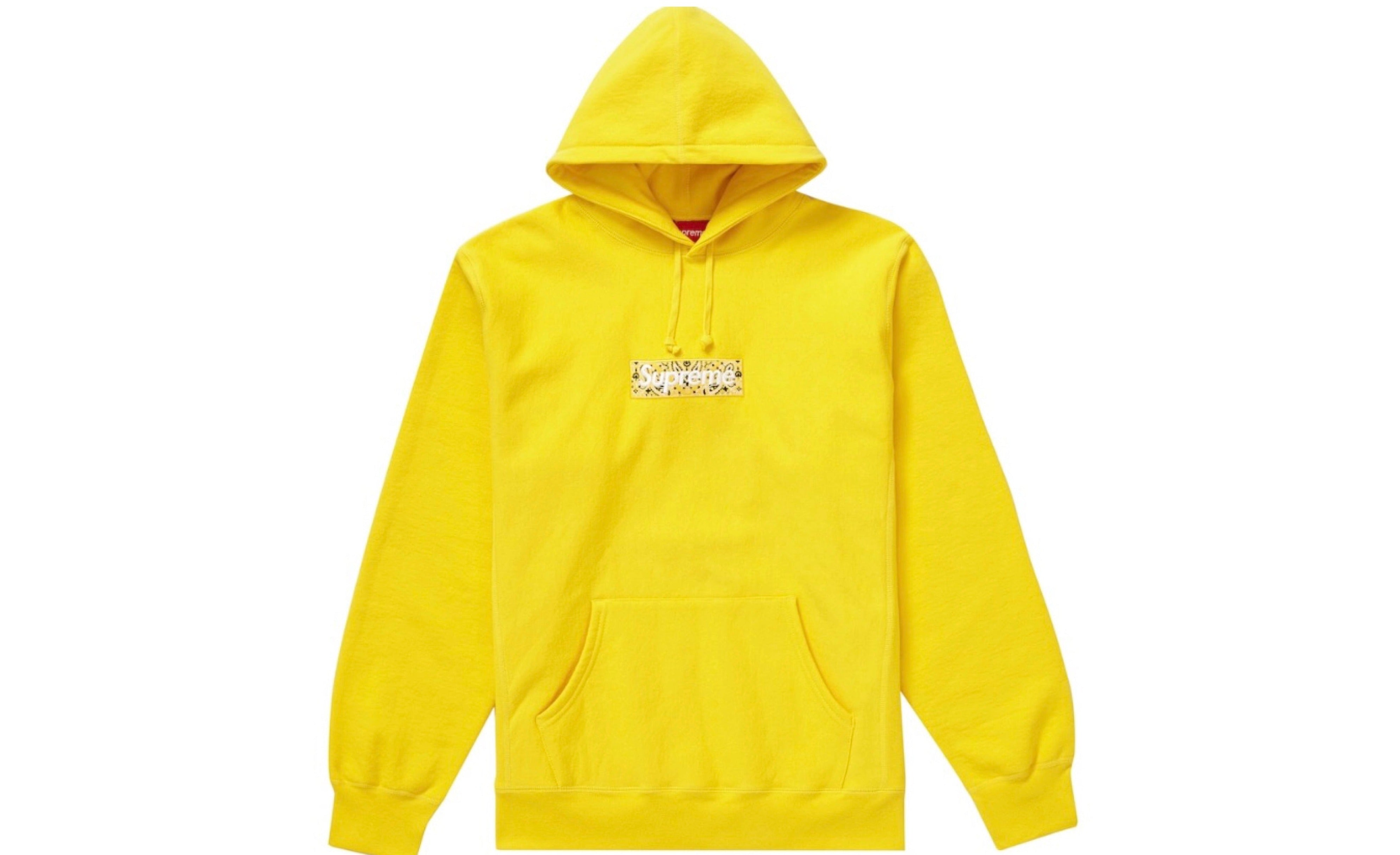 Supreme Bandana Box Logo Hooded Sweatshirt Yellow – Duval.Kickz