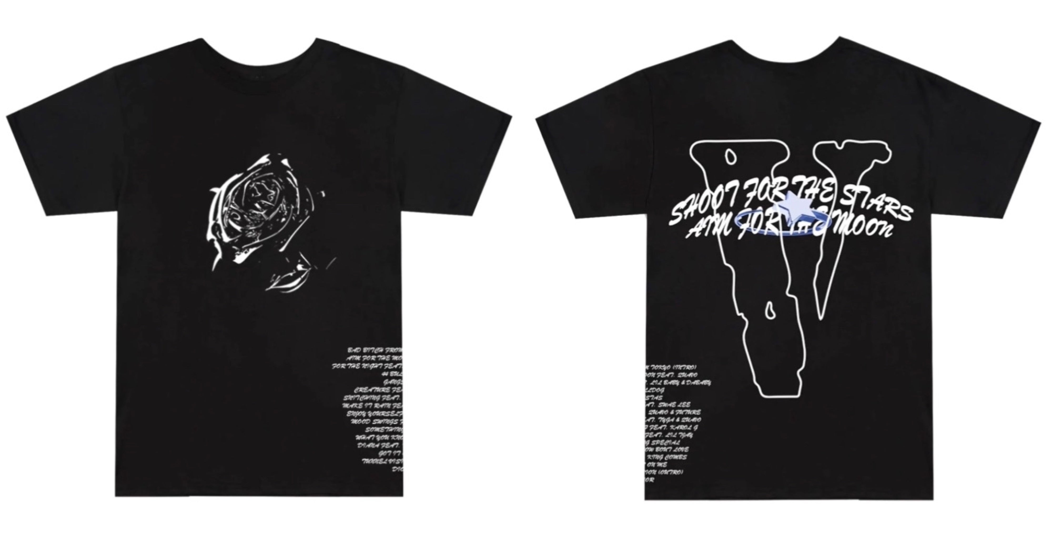 VLONE x Pop Smoke Shoot for shops the Stars Tracklist Hip Hop Rap Tour Merch Tee M