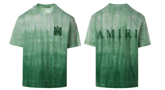 Amiri MA Logo Dip Dye Tee Mineral Green