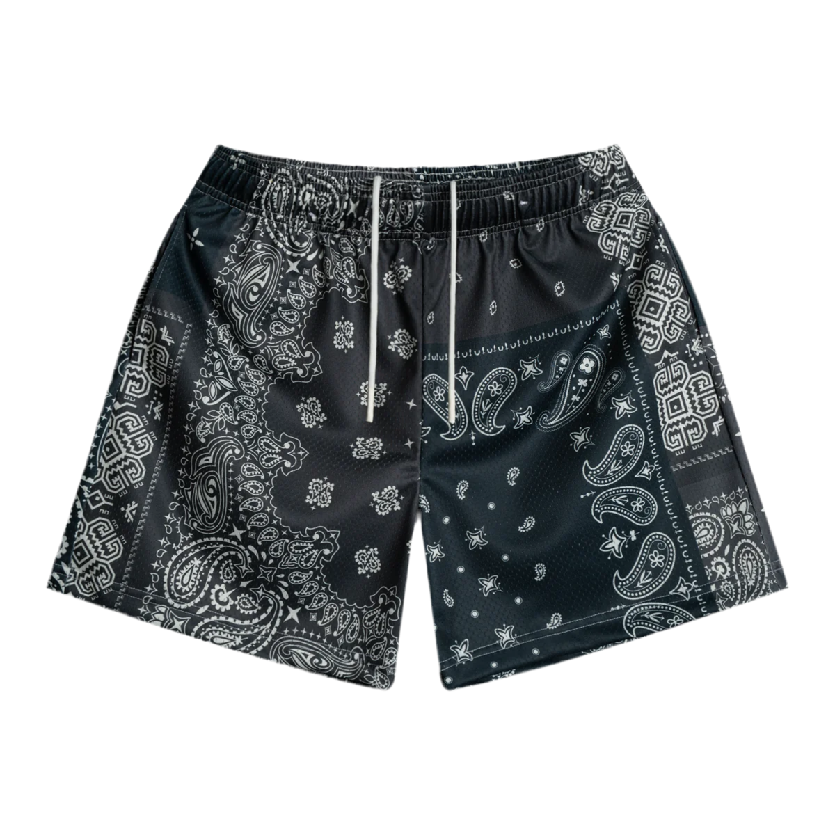 Bravest Studios Patchwork Paisley Shorts Green / Grey