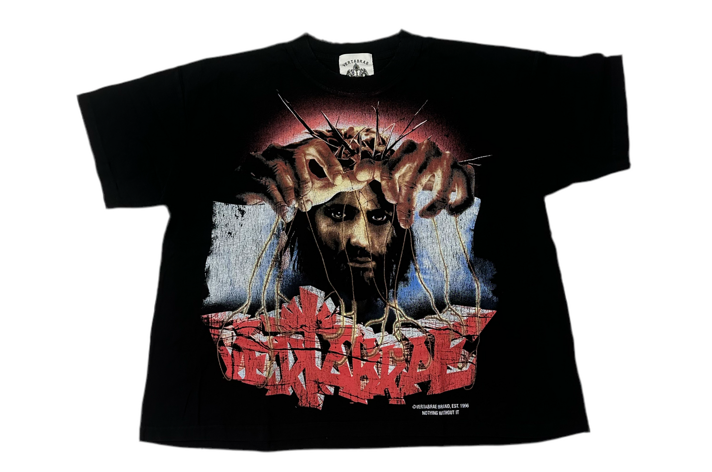 Vertabrae Jesus Puppet Tee Black