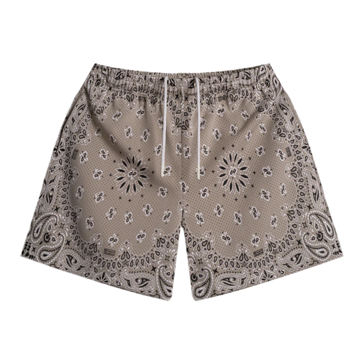 Bravest Studios Screenprinted Paisley Two-Tone Khaki Shorts