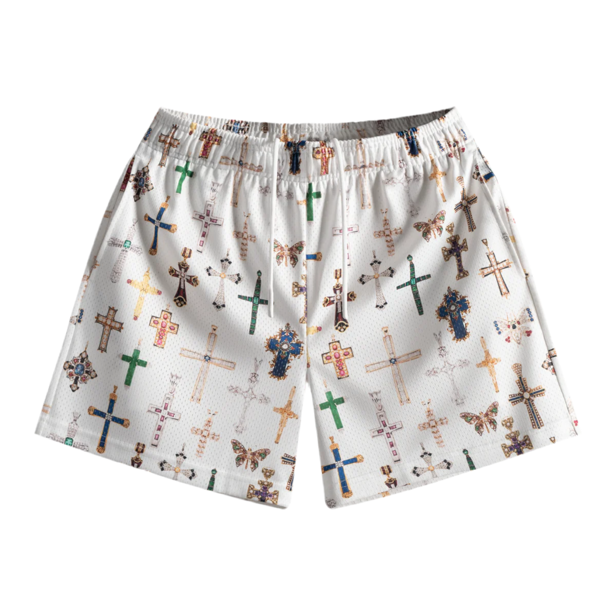 Bravest Studios White Cross Shorts