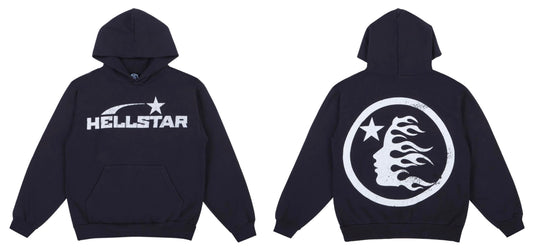 Hellstar Logo Vintage Hoodie Black