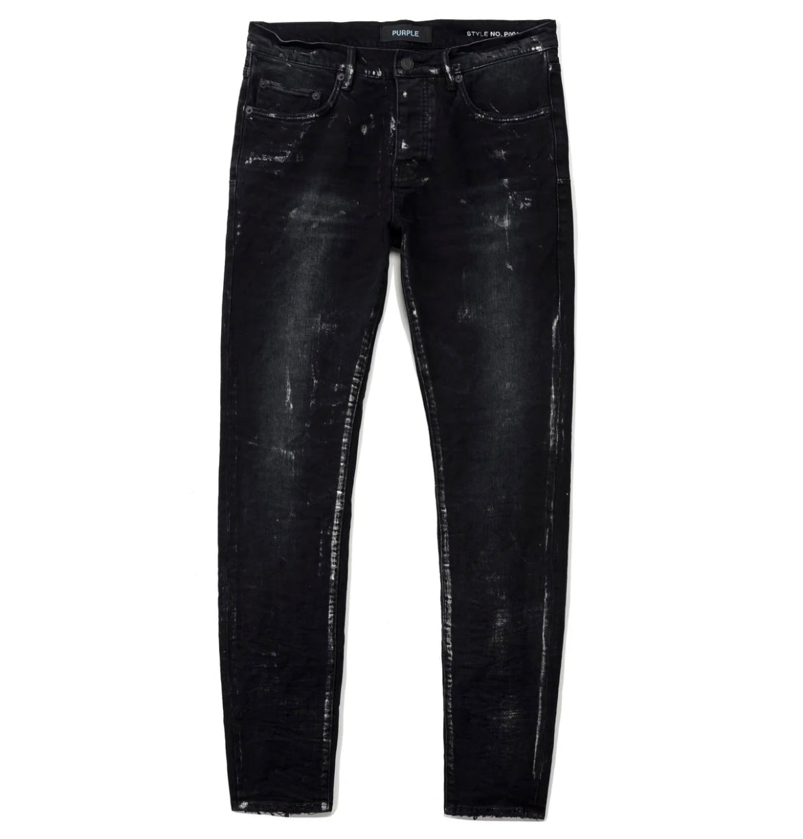 Purple Brand P001 Black Wash Metallic Silver Jeans