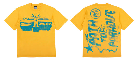 Hellstar Jesus Emblem Tee Yellow Teal