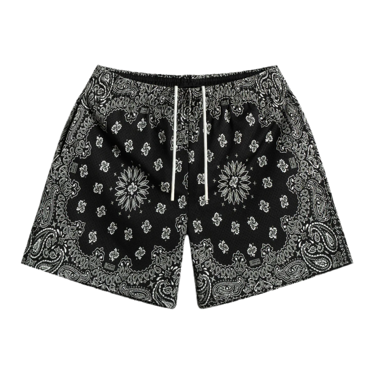 Bravest Studios Screenprinted Paisley Two-Tone Black Shorts