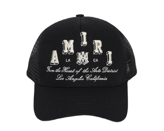 Amiri Varsity Trucker Hat Black