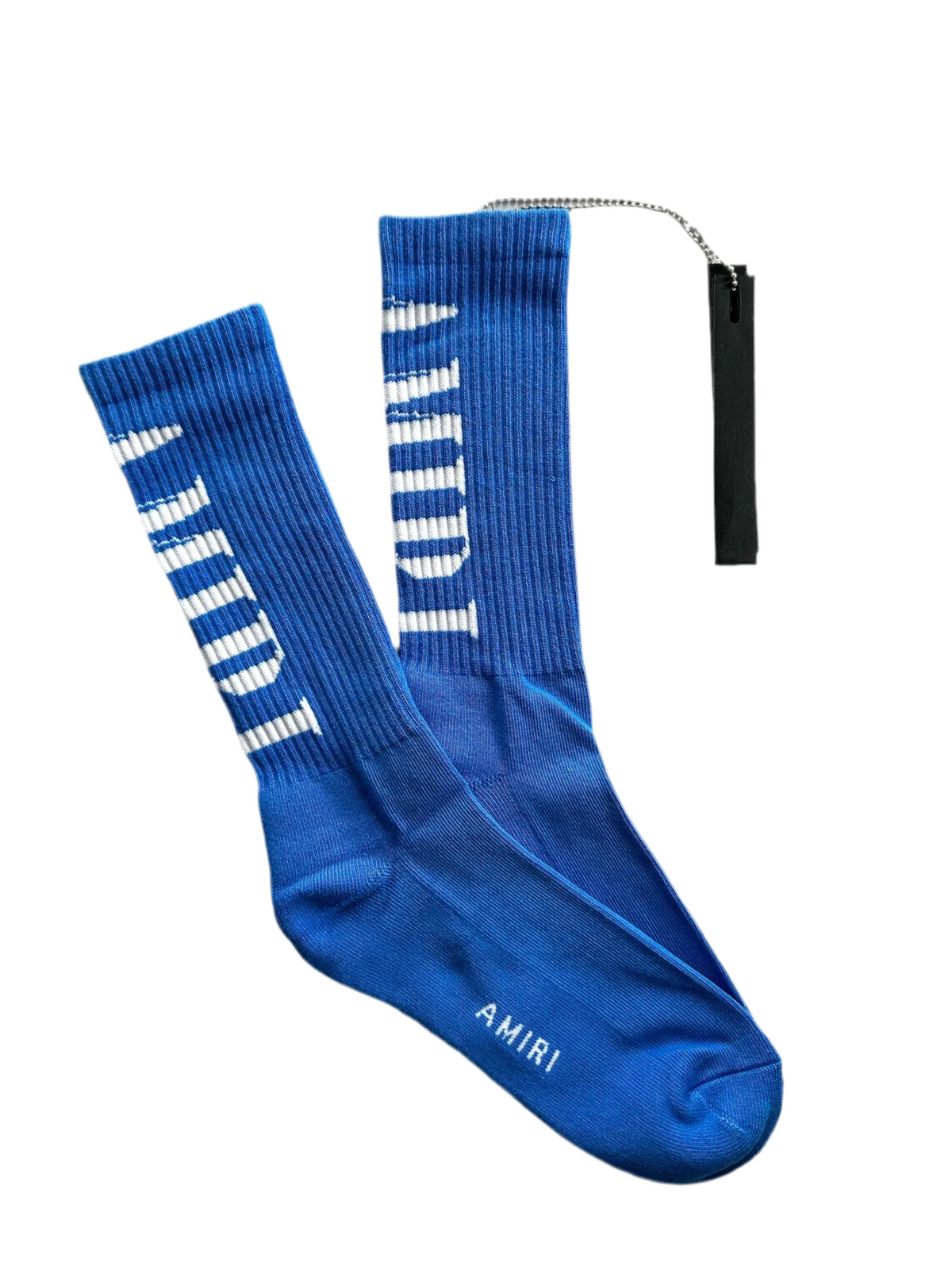 AMIRI Solid Core Logo Socks Carolina Blue | Duval.Kickz