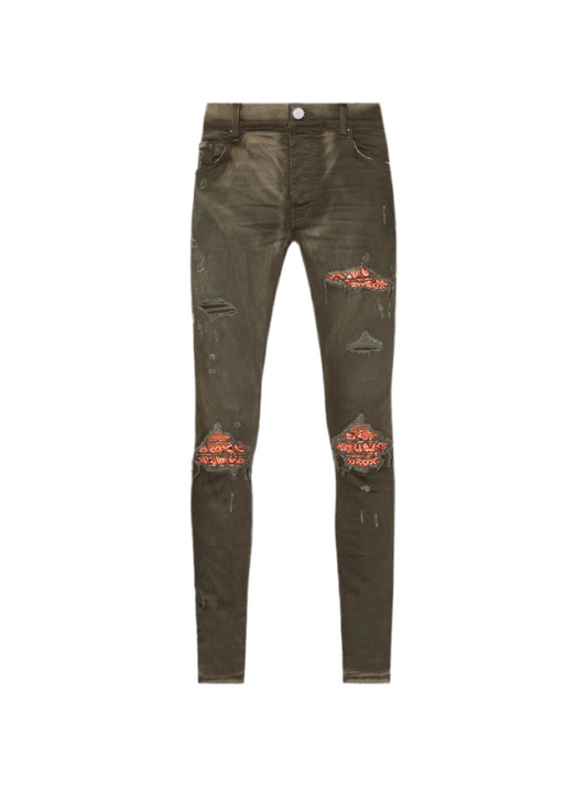Amiri MX1 Bandana Jeans Military Green