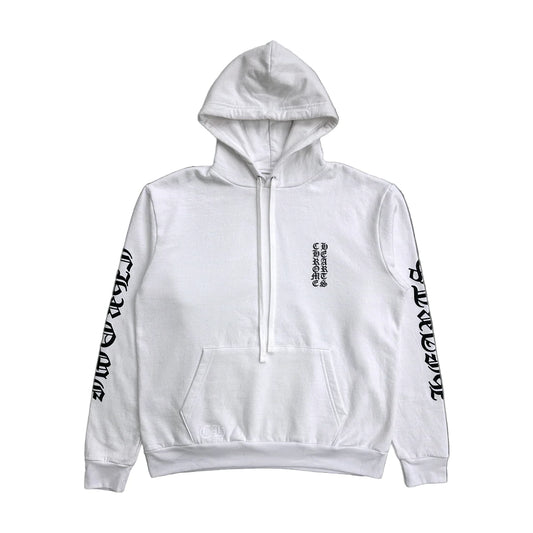 Chrome Hearts Vertical Logo Hoodie White