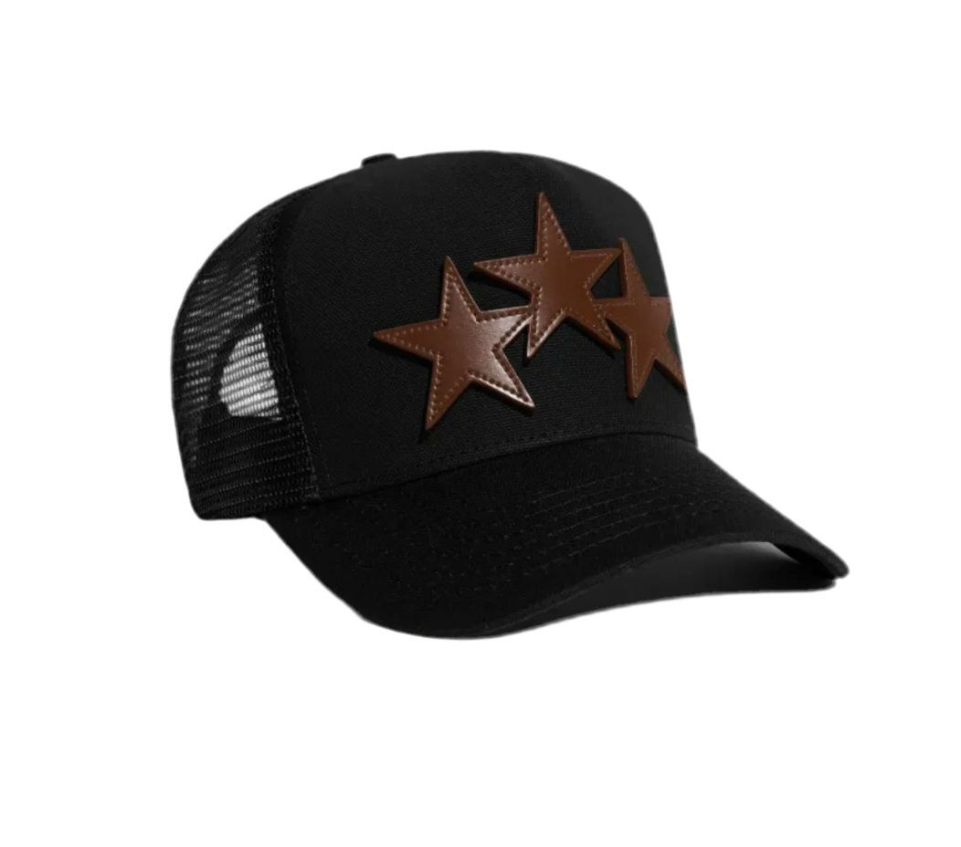 Amiri 3 Star Trucker Hat Black / Brown