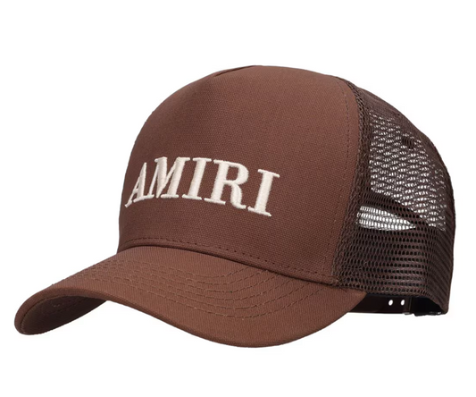 Amiri Core Logo Trucker Hat Brown