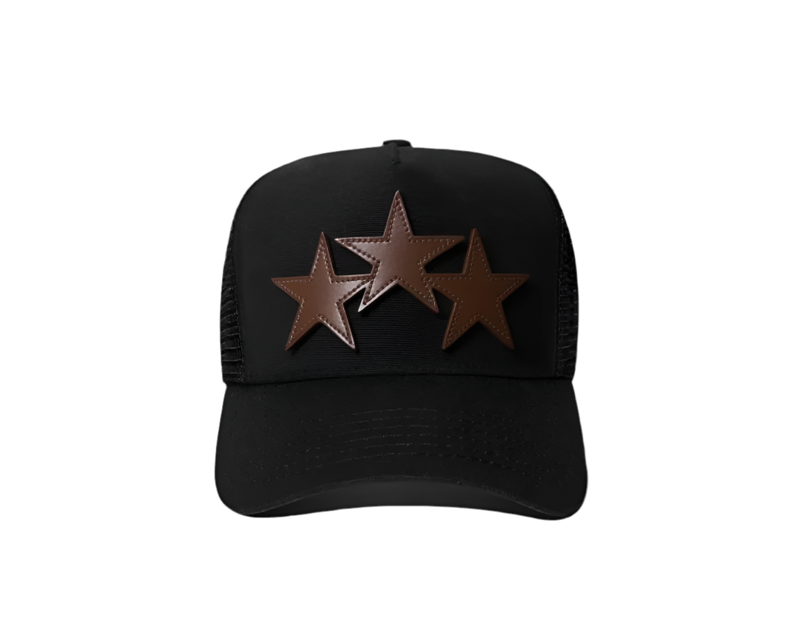 Amiri 3 Star Trucker Hat Black / Brown