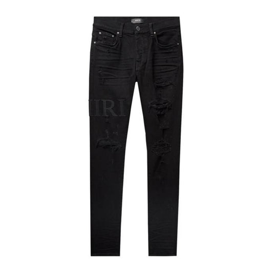 Amiri Serif Logo Jeans Black