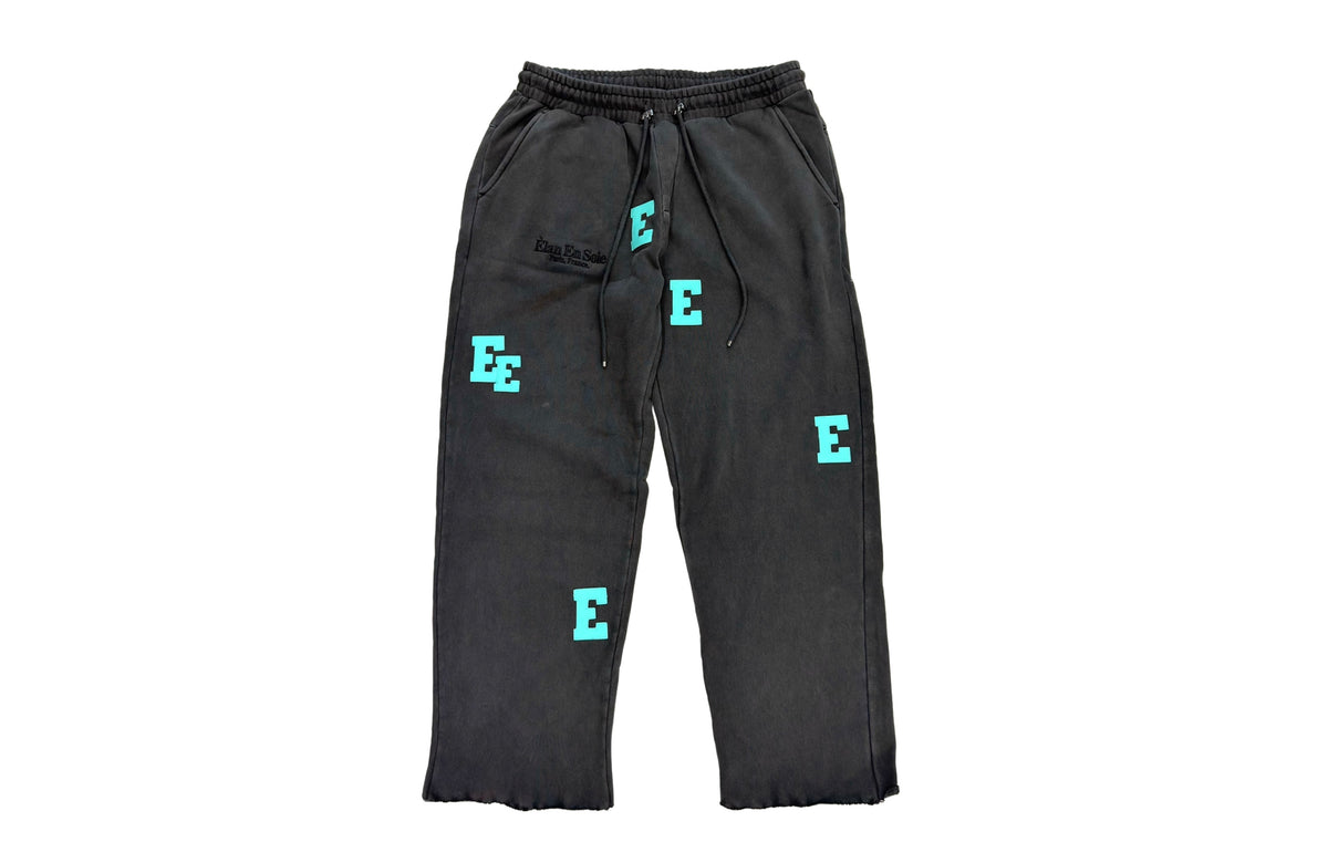 Elan En Soie 1:1 Leather Patch Sweatpants Dark Grey / Tiffany