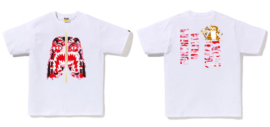 Bape ABC Camo Tiger Tee White/Pink