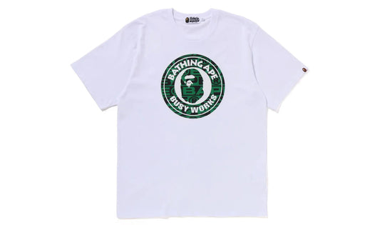 Bape Lux Sport Pattern Busy Works Tee White Green