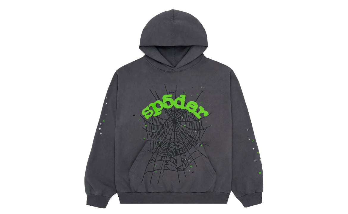 Sp5der Wait Web Hoodie Slate Grey