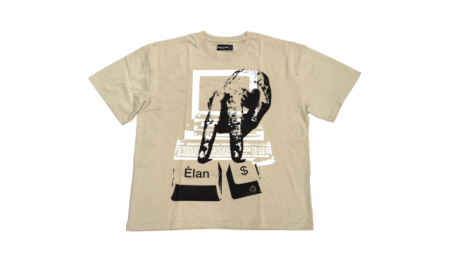 Elan En Soie Paper Trail Tee Beige
