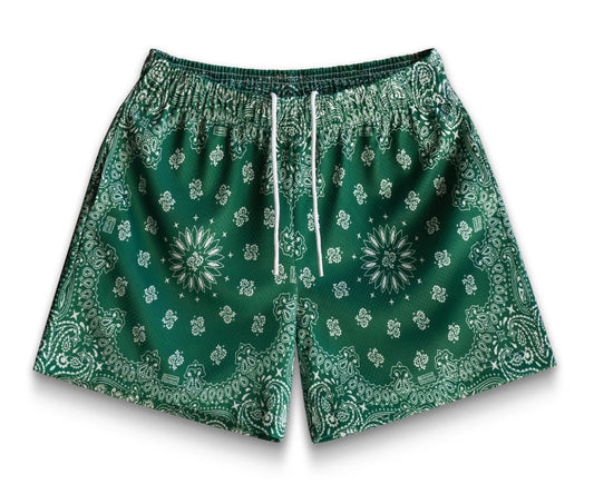 Bravest Studios Green Paisley Shorts