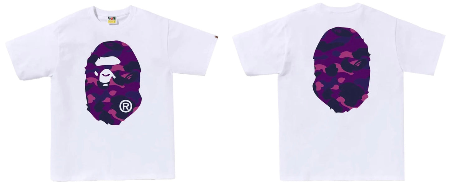 BAPE Color Camo Big Ape Head Tee White/Purple